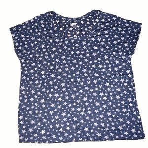 Old Navy Blue and White Sheer Star SS Tee XXL